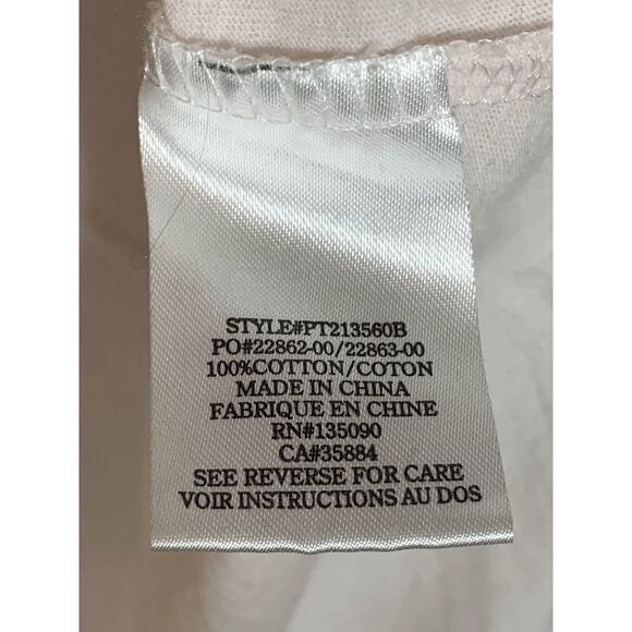 White Crow Buckle V Neck Raw Edge Light Pink T Shirt Size Small - Picture 8 of 8